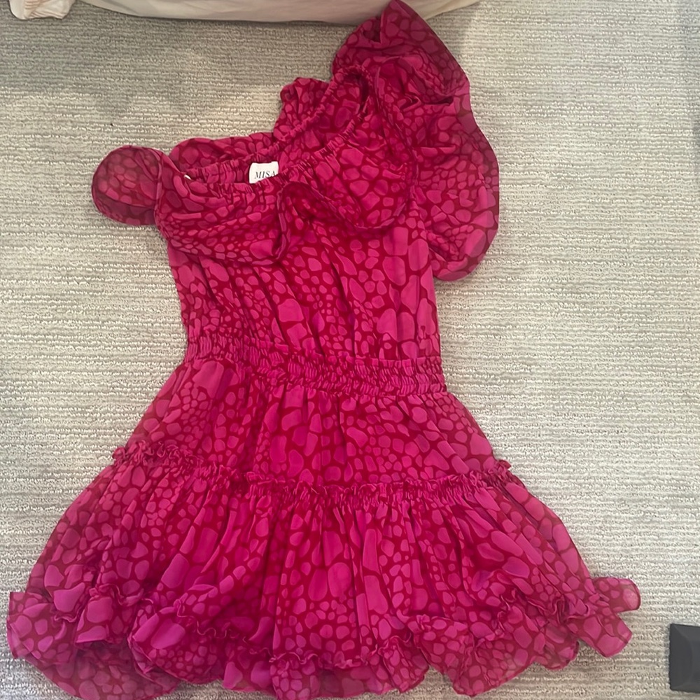 Misa Los Angeles One Shoulder Pink Dress